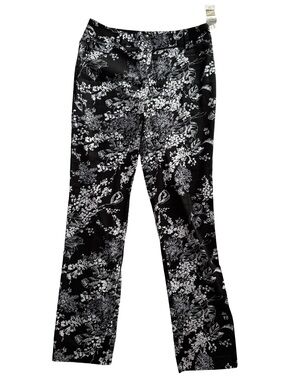 LEL Floral Print Pants, 97% Cotton, 3% Stretch,  35" Inseam, Made in Canada, NWT